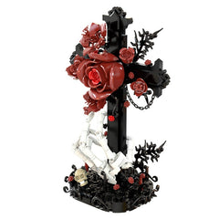497PCS Red Oath Rose Cross MOC Building Block Bricks |MocPixel