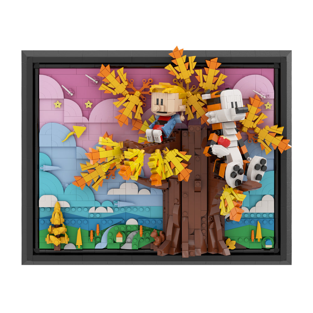 1284PCS Calvin And Hobbs Tree 3D Painting MOC Building Block Bricks |MocPixel