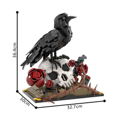 733PCS Crow with skull & flower MOC Building Block Bricks |MocPixel