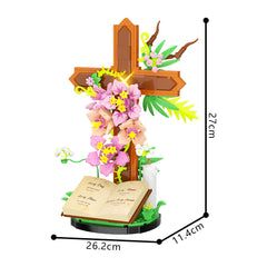 Gothic Cross & Cross With Flowers MOC Building Block Bricks |MocPixel