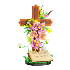 Gothic Cross & Cross With Flowers MOC Building Block Bricks |MocPixel