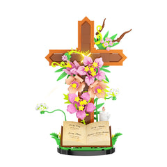 Gothic Cross & Cross With Flowers MOC Building Block Bricks |MocPixel