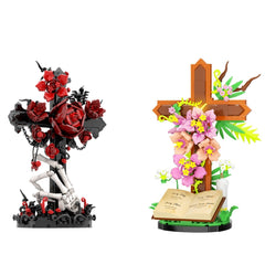 Gothic Cross & Cross With Flowers MOC Building Block Bricks |MocPixel