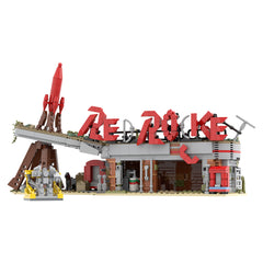 874PCS Red Rocket Modular Gas Station from FeIIout-V2 MOC Building Block Bricks |MocPixel
