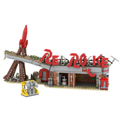 874PCS Red Rocket Modular Gas Station from FeIIout-V2 MOC Building Block Bricks |MocPixel