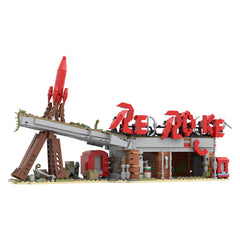 874PCS Red Rocket Modular Gas Station from FeIIout-V2 MOC Building Block Bricks |MocPixel