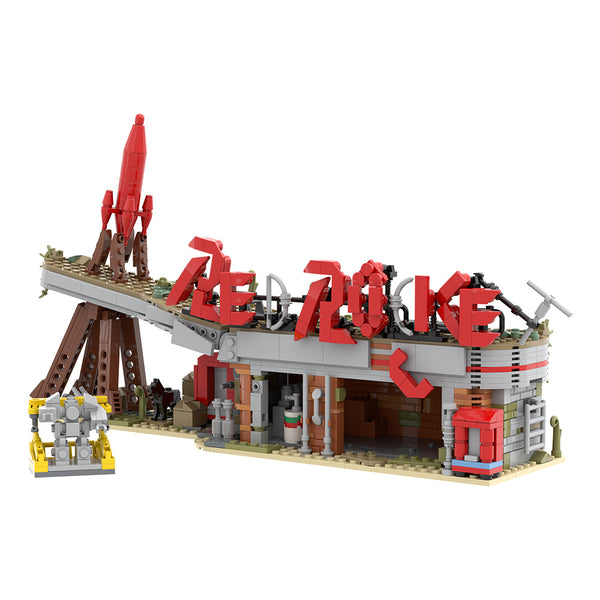 874PCS Red Rocket Modular Gas Station from FeIIout-V2 MOC Building