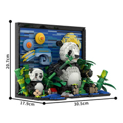 1400PCS Panda Paint- Van Gogh Style MOC Building Block Bricks |MocPixel