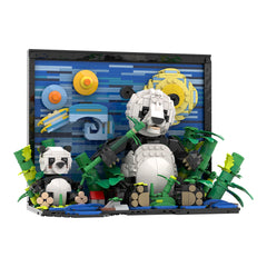 1400PCS Panda Paint- Van Gogh Style MOC Building Block Bricks |MocPixel