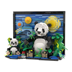 1400PCS Panda Paint- Van Gogh Style MOC Building Block Bricks |MocPixel