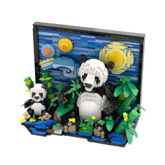 1400PCS Panda Paint- Van Gogh Style MOC Building Block Bricks |MocPixel