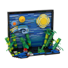 1400PCS Panda Paint- Van Gogh Style MOC Building Block Bricks |MocPixel