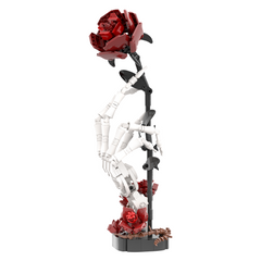 Skull with Flower MOC Building Block Bricks |MocPixel