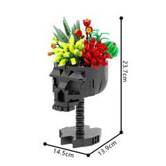 Skull with Flower MOC Building Block Bricks |MocPixel