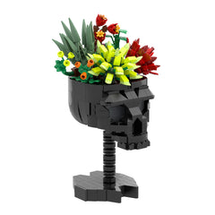 Skull with Flower MOC Building Block Bricks |MocPixel