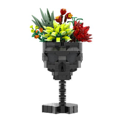 Skull with Flower MOC Building Block Bricks |MocPixel