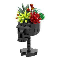 Skull with Flower MOC Building Block Bricks |MocPixel