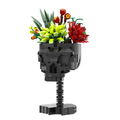 Skull with Flower MOC Building Block Bricks |MocPixel