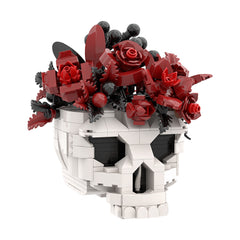 Skull with Flower MOC Building Block Bricks |MocPixel