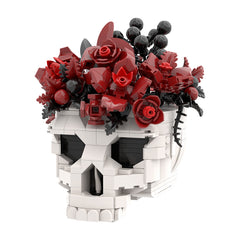 Skull with Flower MOC Building Block Bricks |MocPixel