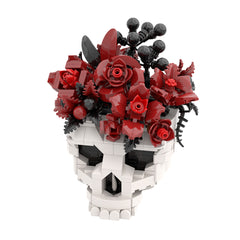 Skull with Flower MOC Building Block Bricks |MocPixel