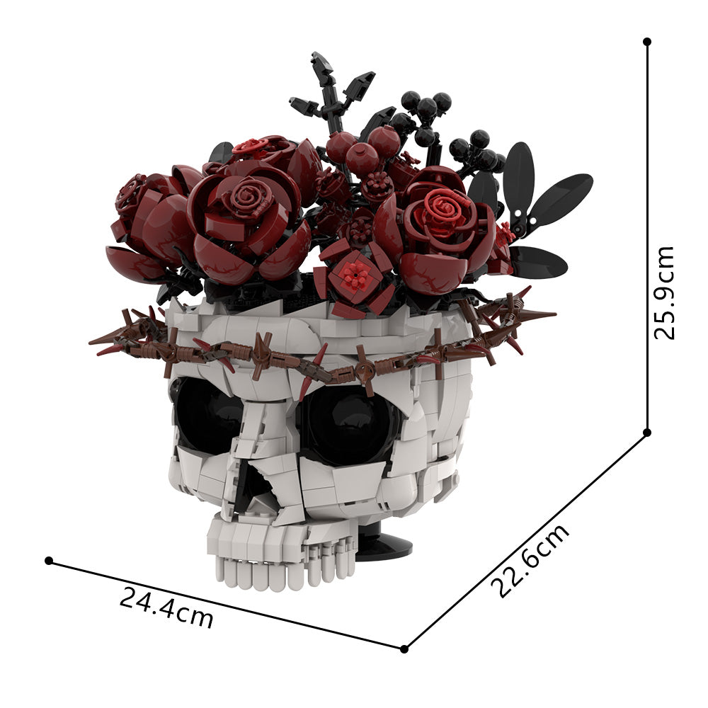 Gothic Series - Skull& Evil Eye With Flower MOC Building Block Bricks |MocPixel