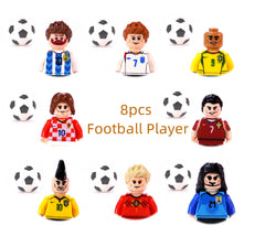 8 kits Mini Soccer Famous Football Player Action Figures with Football Building Bricks |MocPixel 8 kits Mini Soccer Famous Football Player Action Figures with Football Building Bricks |MocPixel - 8 Players with Football+Stand Lego Block Sets Alternative