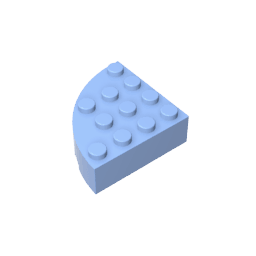 Brick Round Corner 4 x 4 Full Brick #2577 Brick Round Corner 4 x 4 Full Brick #2577 - 53-Bright Light Blue Lego Block Sets Alternative