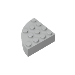 Brick Round Corner 4 x 4 Full Brick #2577 Brick Round Corner 4 x 4 Full Brick #2577 - 71-Light Bluish Gray Lego Block Sets Alternative