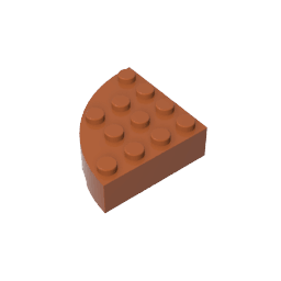 Brick Round Corner 4 x 4 Full Brick #2577 Brick Round Corner 4 x 4 Full Brick #2577 - 83-Dark Orange Lego Block Sets Alternative
