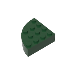 Brick Round Corner 4 x 4 Full Brick #2577 Brick Round Corner 4 x 4 Full Brick #2577 - 47-Dark Green Lego Block Sets Alternative