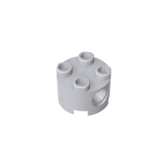 Brick Round 2 x 2 with Pin Holes #17485 Brick Round 2 x 2 with Pin Holes #17485 - 92-Light Grey White Lego Block Sets Alternative