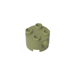 Brick Round 2 x 2 with Pin Holes #17485 Brick Round 2 x 2 with Pin Holes #17485 - 49-Olive Green Lego Block Sets Alternative