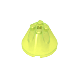 Cone 4 x 4 x 2 with Axle Hole [Plain] #3943 Cone 4 x 4 x 2 with Axle Hole [Plain] #3943 - 141-Trans Neon Green Lego Block Sets Alternative