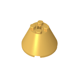Cone 4 x 4 x 2 with Axle Hole [Plain] #3943 Cone 4 x 4 x 2 with Axle Hole [Plain] #3943 - 37-Bright Gold Lego Block Sets Alternative