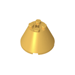 Cone 4 x 4 x 2 with Axle Hole [Plain] #3943 Cone 4 x 4 x 2 with Axle Hole [Plain] #3943 - 37-Bright Gold Lego Block Sets Alternative