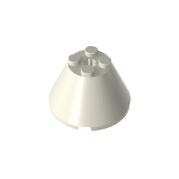 Cone 4 x 4 x 2 with Axle Hole [Plain] #3943 Cone 4 x 4 x 2 with Axle Hole [Plain] #3943 - 90-White Lego Block Sets Alternative