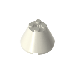 Cone 4 x 4 x 2 with Axle Hole [Plain] #3943 Cone 4 x 4 x 2 with Axle Hole [Plain] #3943 - 90-White Lego Block Sets Alternative