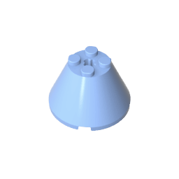 Cone 4 x 4 x 2 with Axle Hole [Plain] #3943 Cone 4 x 4 x 2 with Axle Hole [Plain] #3943 - 53-Bright Light Blue Lego Block Sets Alternative