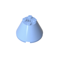 Cone 4 x 4 x 2 with Axle Hole [Plain] #3943 Cone 4 x 4 x 2 with Axle Hole [Plain] #3943 - 53-Bright Light Blue Lego Block Sets Alternative