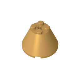 Cone 4 x 4 x 2 with Axle Hole [Plain] #3943 Cone 4 x 4 x 2 with Axle Hole [Plain] #3943 - 35-Pearl Gold Lego Block Sets Alternative