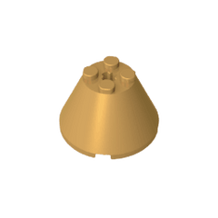 Cone 4 x 4 x 2 with Axle Hole [Plain] #3943 Cone 4 x 4 x 2 with Axle Hole [Plain] #3943 - 35-Pearl Gold Lego Block Sets Alternative