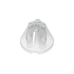 Cone 4 x 4 x 2 with Axle Hole [Plain] #3943 Cone 4 x 4 x 2 with Axle Hole [Plain] #3943 - 180-Trans Clear Lego Block Sets Alternative