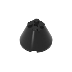 Cone 4 x 4 x 2 with Axle Hole [Plain] #3943 Cone 4 x 4 x 2 with Axle Hole [Plain] #3943 - 80-Black Lego Block Sets Alternative