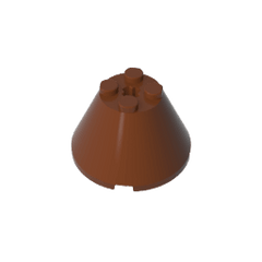 Cone 4 x 4 x 2 with Axle Hole [Plain] #3943 Cone 4 x 4 x 2 with Axle Hole [Plain] #3943 - 81-Reddish Brown Lego Block Sets Alternative