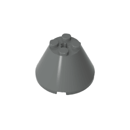 Cone 4 x 4 x 2 with Axle Hole [Plain] #3943 Cone 4 x 4 x 2 with Axle Hole [Plain] #3943 - 72-Dark Bluish Gray Lego Block Sets Alternative