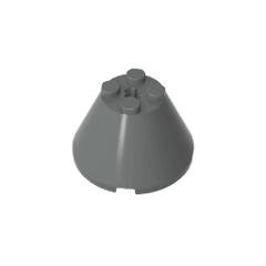 Cone 4 x 4 x 2 with Axle Hole [Plain] #3943 Cone 4 x 4 x 2 with Axle Hole [Plain] #3943 - 72-Dark Bluish Gray Lego Block Sets Alternative