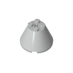 Cone 4 x 4 x 2 with Axle Hole [Plain] #3943 Cone 4 x 4 x 2 with Axle Hole [Plain] #3943 - 71-Light Bluish Gray Lego Block Sets Alternative