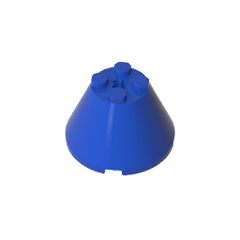 Cone 4 x 4 x 2 with Axle Hole [Plain] #3943 Cone 4 x 4 x 2 with Axle Hole [Plain] #3943 - 50-Blue Lego Block Sets Alternative