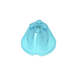 Cone 4 x 4 x 2 with Axle Hole [Plain] #3943 Cone 4 x 4 x 2 with Axle Hole [Plain] #3943 - 152-Trans Light Blue Lego Block Sets Alternative